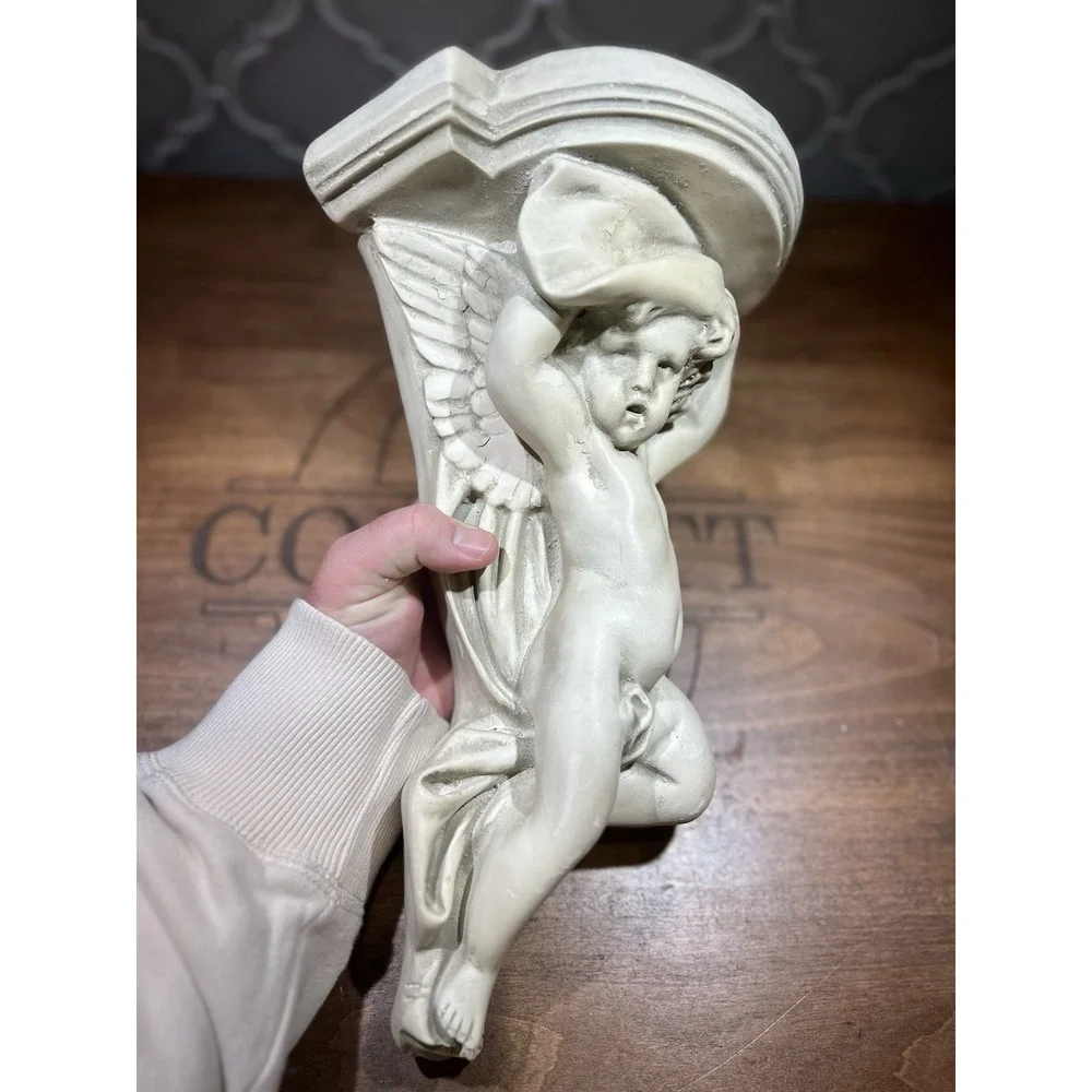 Architectural Salvage Cherub Sconce Shelf Pedestal‎ Heavy